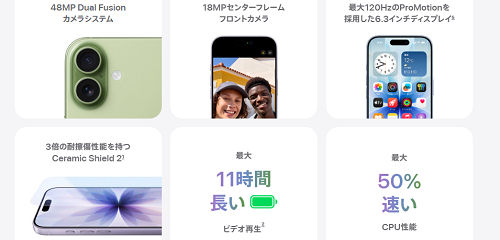 iPhone17の主なスペック